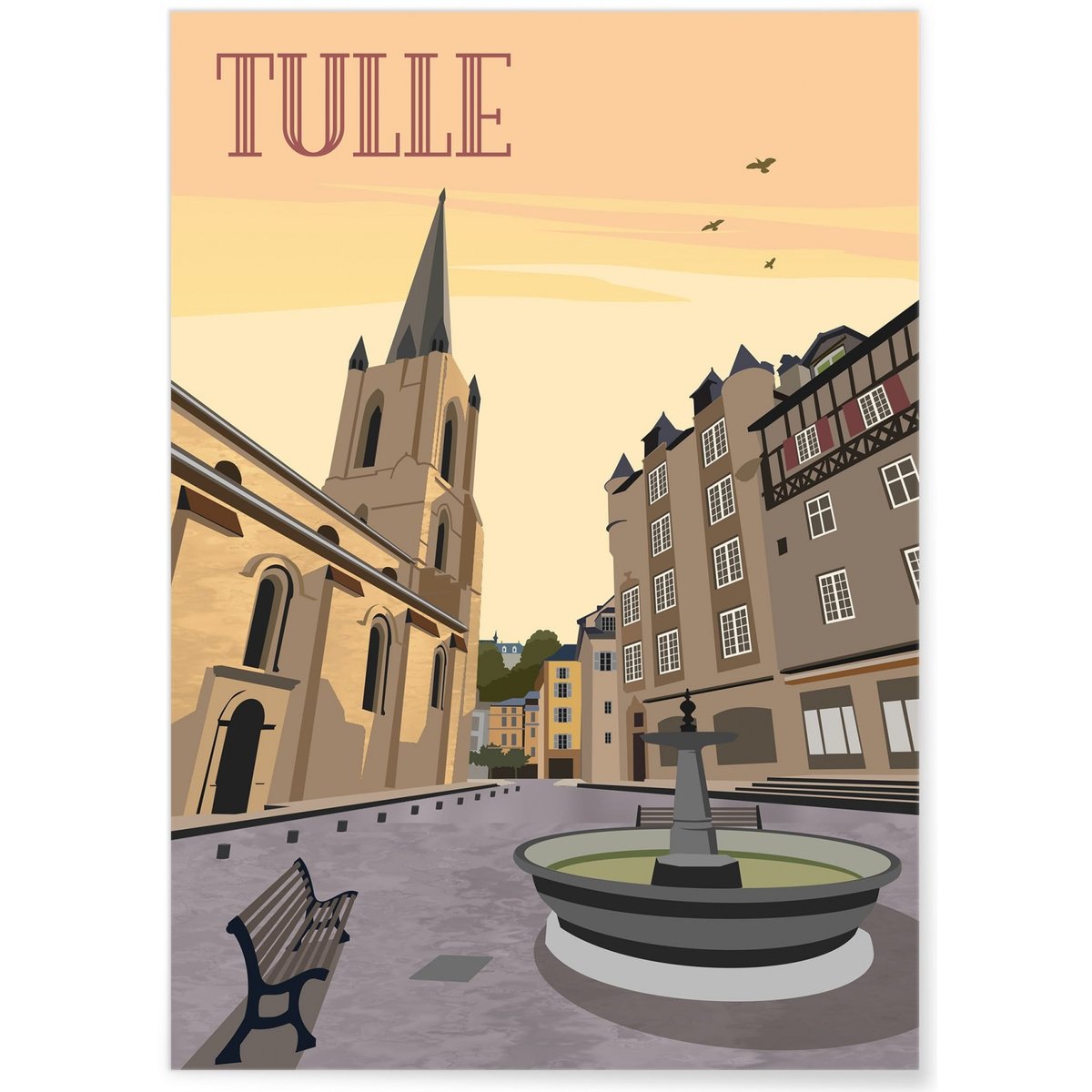Affiche ville Tulle blanc, L'AFFICHERIE