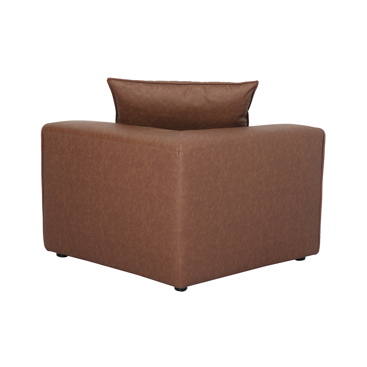 Module d'angle gauche pour canapé en cuir marron FERGUS marron, MILIBOO