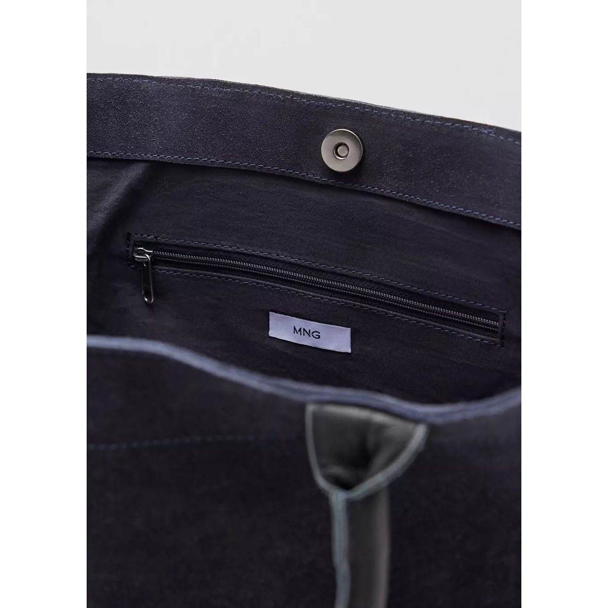Sac 100 % cuir suédé bleu marine, MANGO TEEN