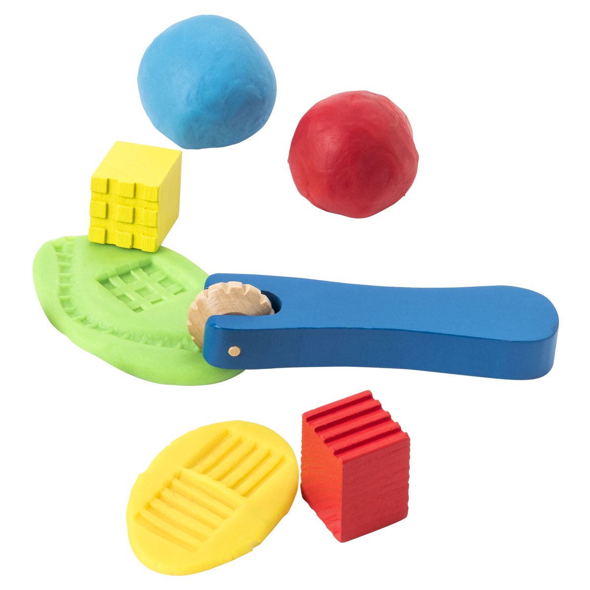 Coffret de pâte à modeler accessoires en bois blanc, OXYBUL