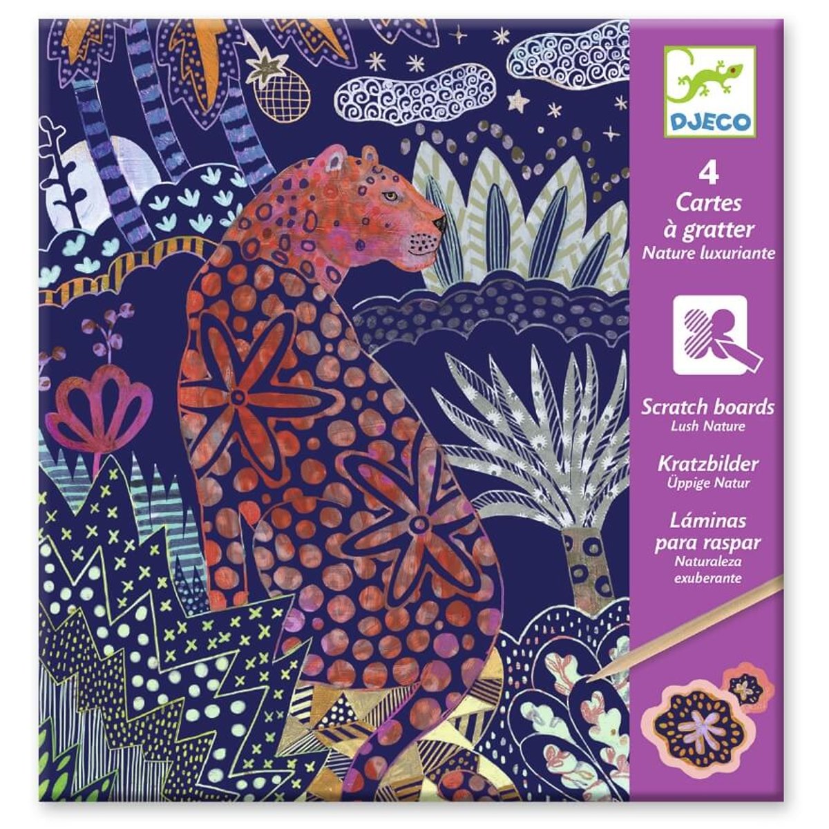 Cartes à gratter Nature luxuriante multicolore, DJECO