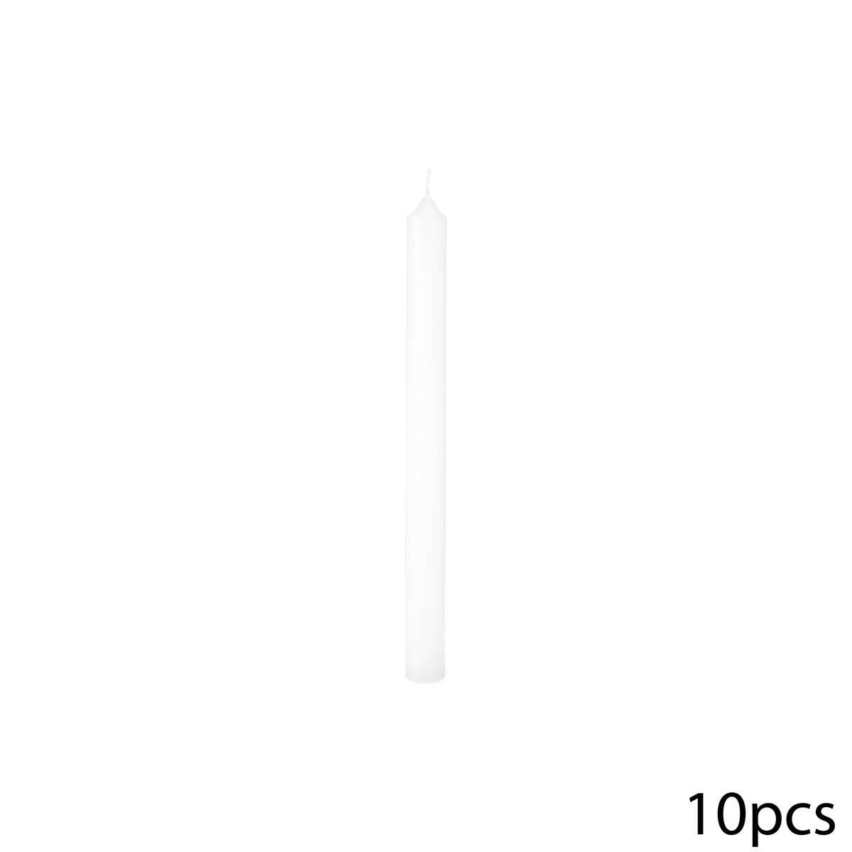 Lot de 10 bougies bâtons MANY blanc, ATMOSPHERA