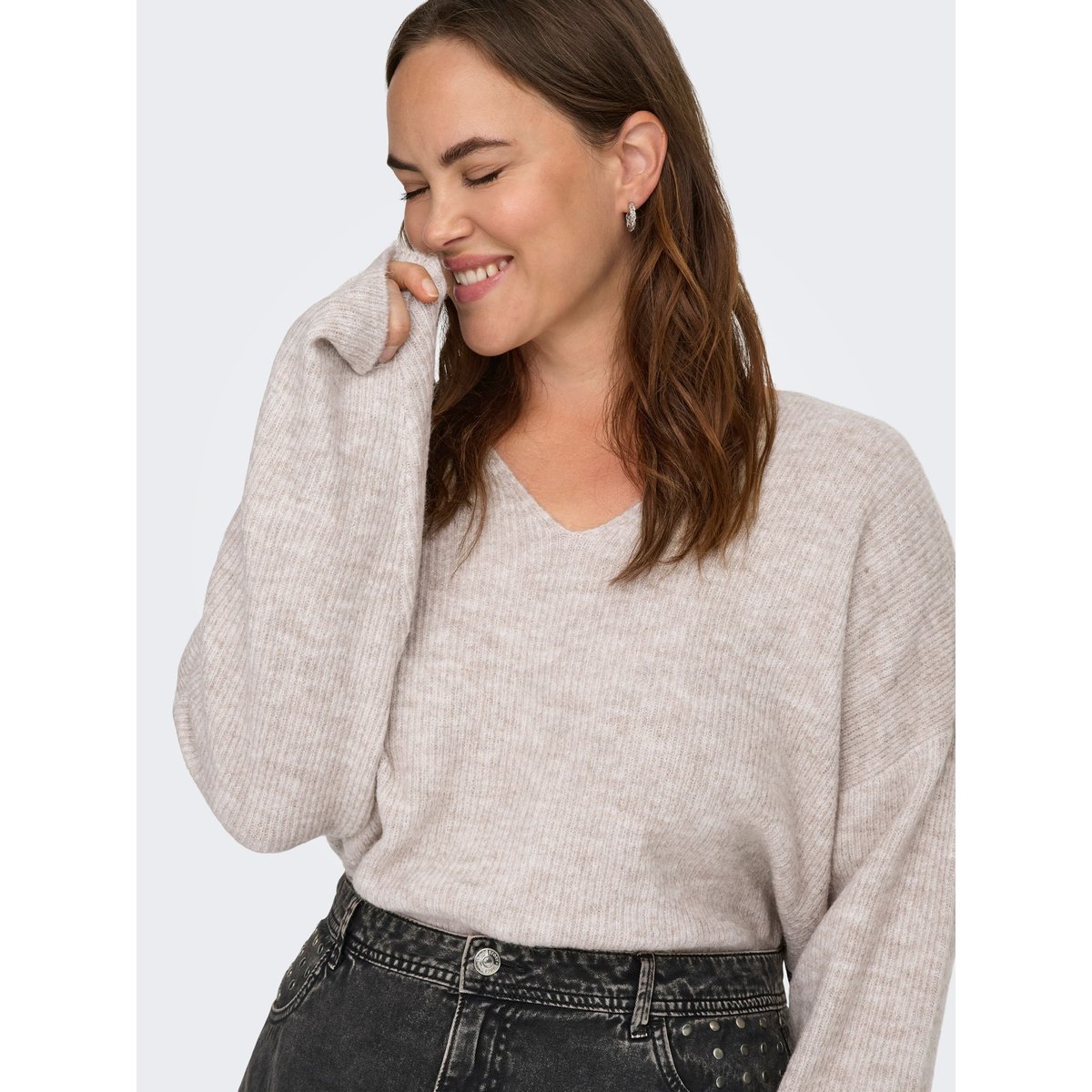 Pull En Maille pumice stone, ONLY CARMAKOMA