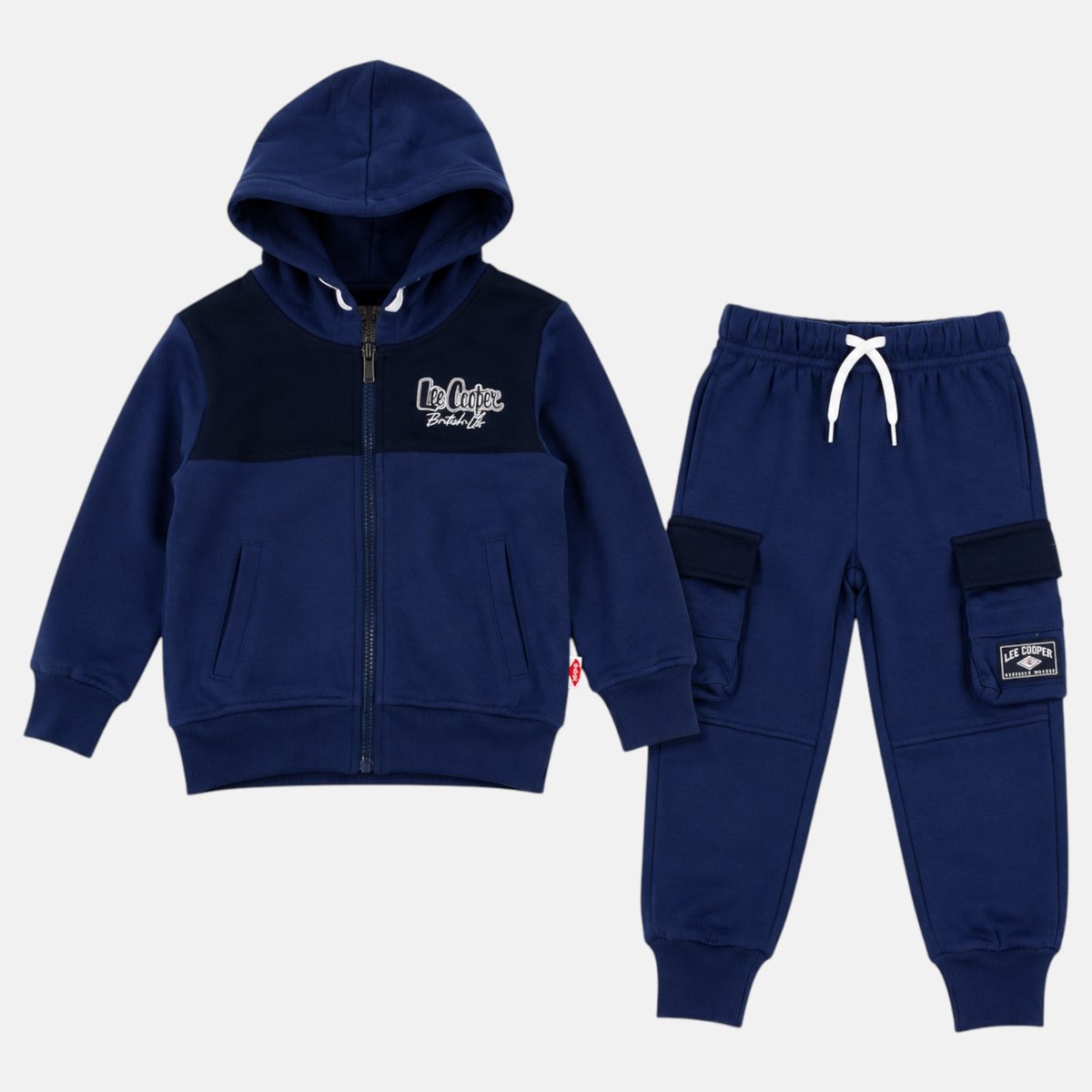 Ensemble sweat à capuche et pantalon de jogging cargo CREW bleu marine, LEE COOPER