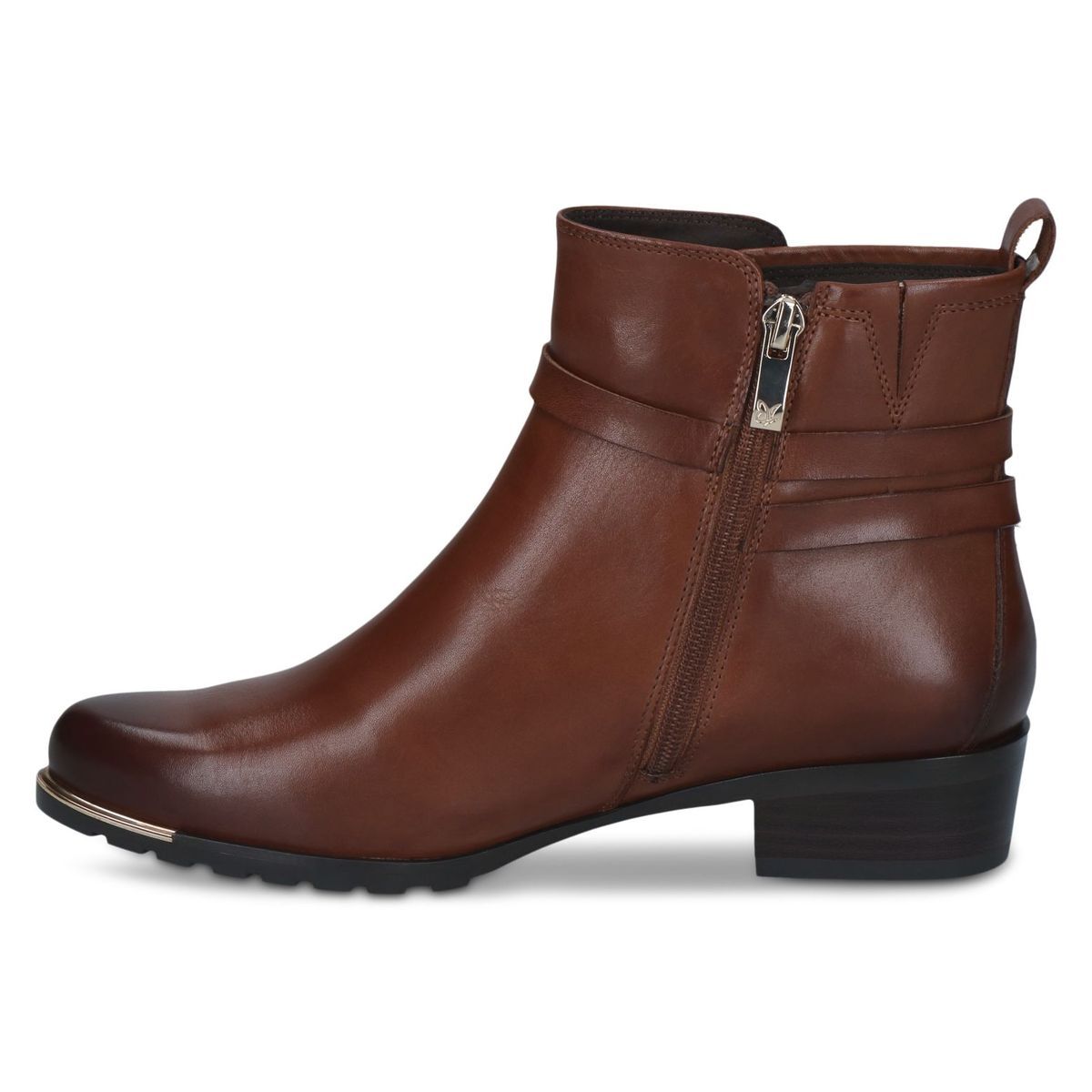 Bottine en cuir marron mocca combiné, CAPRICE
