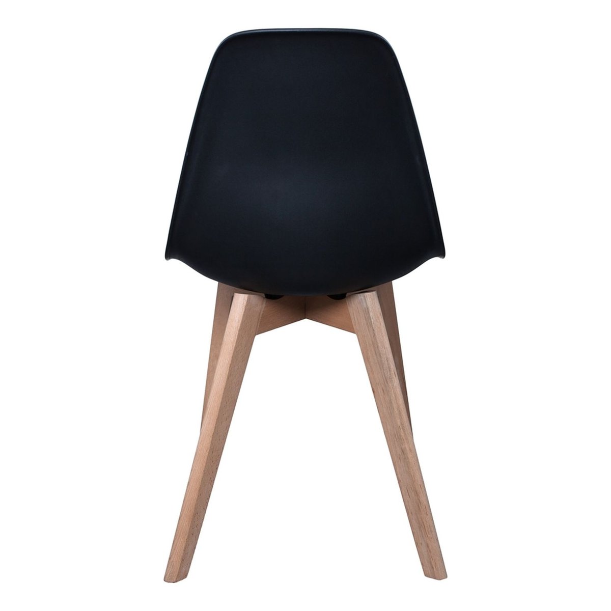 Lot de 4 chaises design scandinave à coque HOLGA noir, TOILINUX