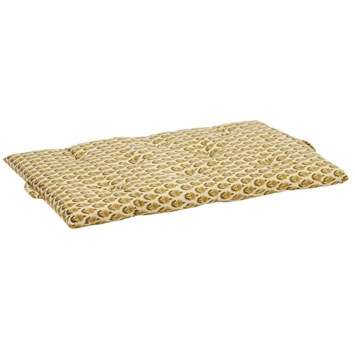 Matelas d'assise coton block print jaune, MADAM STOLTZ