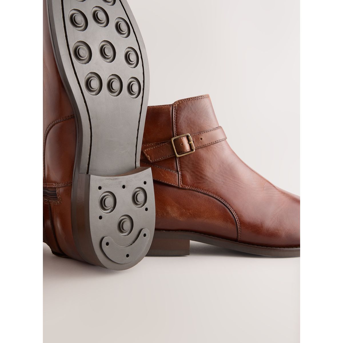 Bottes en cuir à boucle marron fauve, NEXT