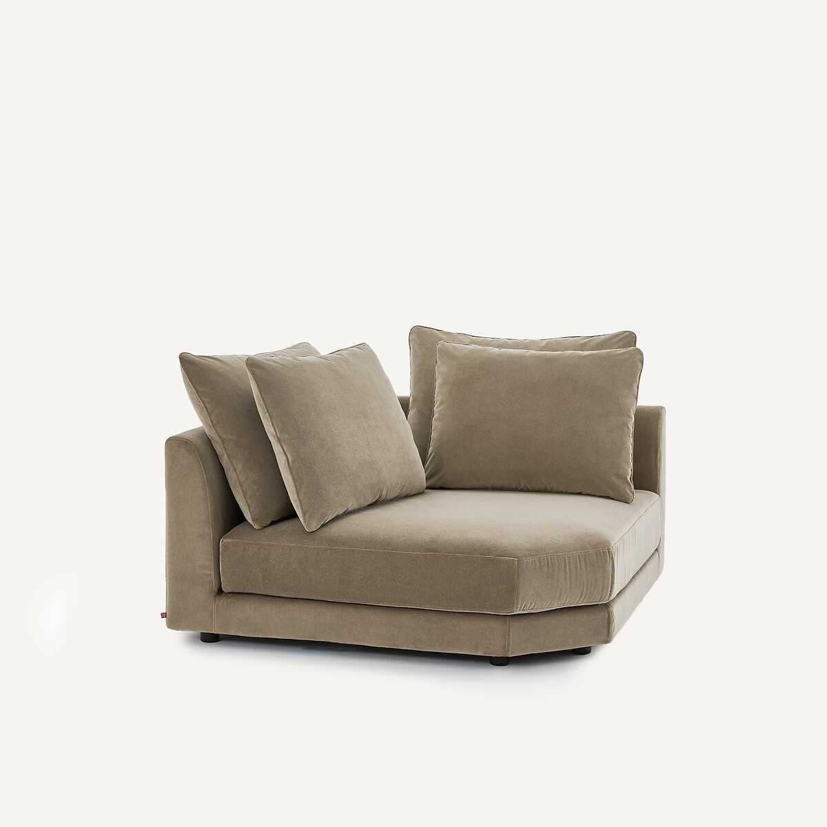 Divano angolare modulare in velluto stonewashed, TIBERIO grigio shiitake , AM.PM