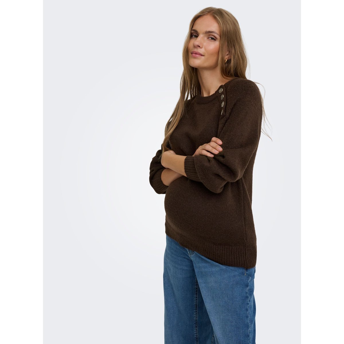 Pull En Maille marron - coffee bean 1, ONLY