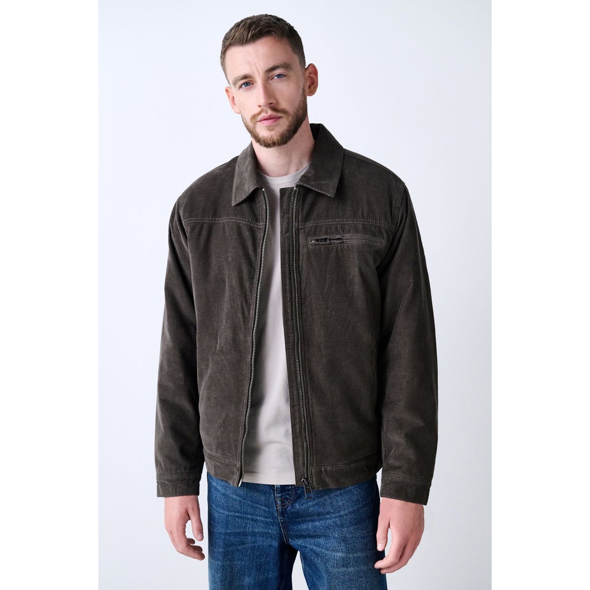 Veste en velours côtelé à doublure mouton marron champignon, NEXT