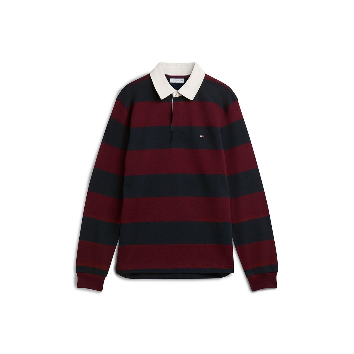 Sweat col polo, Elevated Essential bordeaux/marine, TOMMY HILFIGER