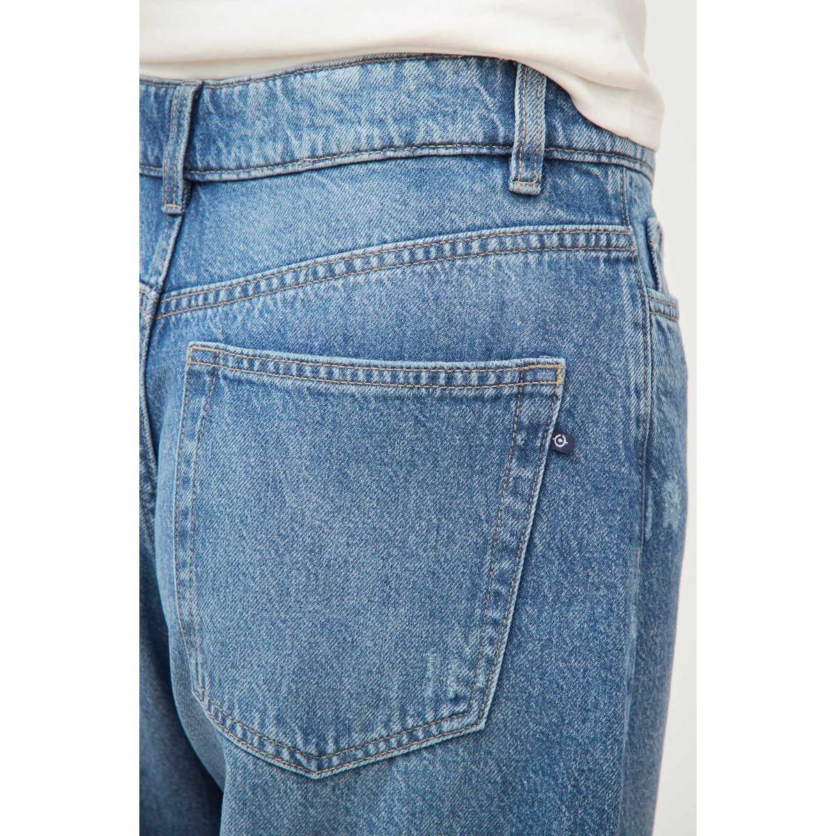 Jeans barrel 7/8ème taille standard denim used, BONOBO