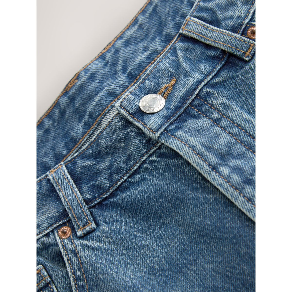 Jort en denim coupe sablier bleu moyen, NEXT