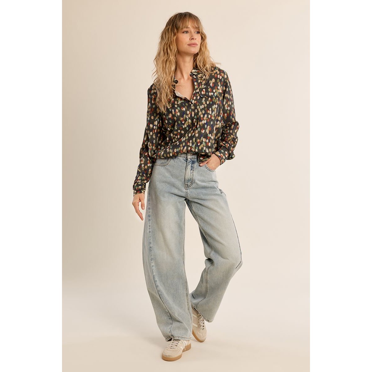 Chemise courte motif pois khaki suzie, MOLLY BRACKEN