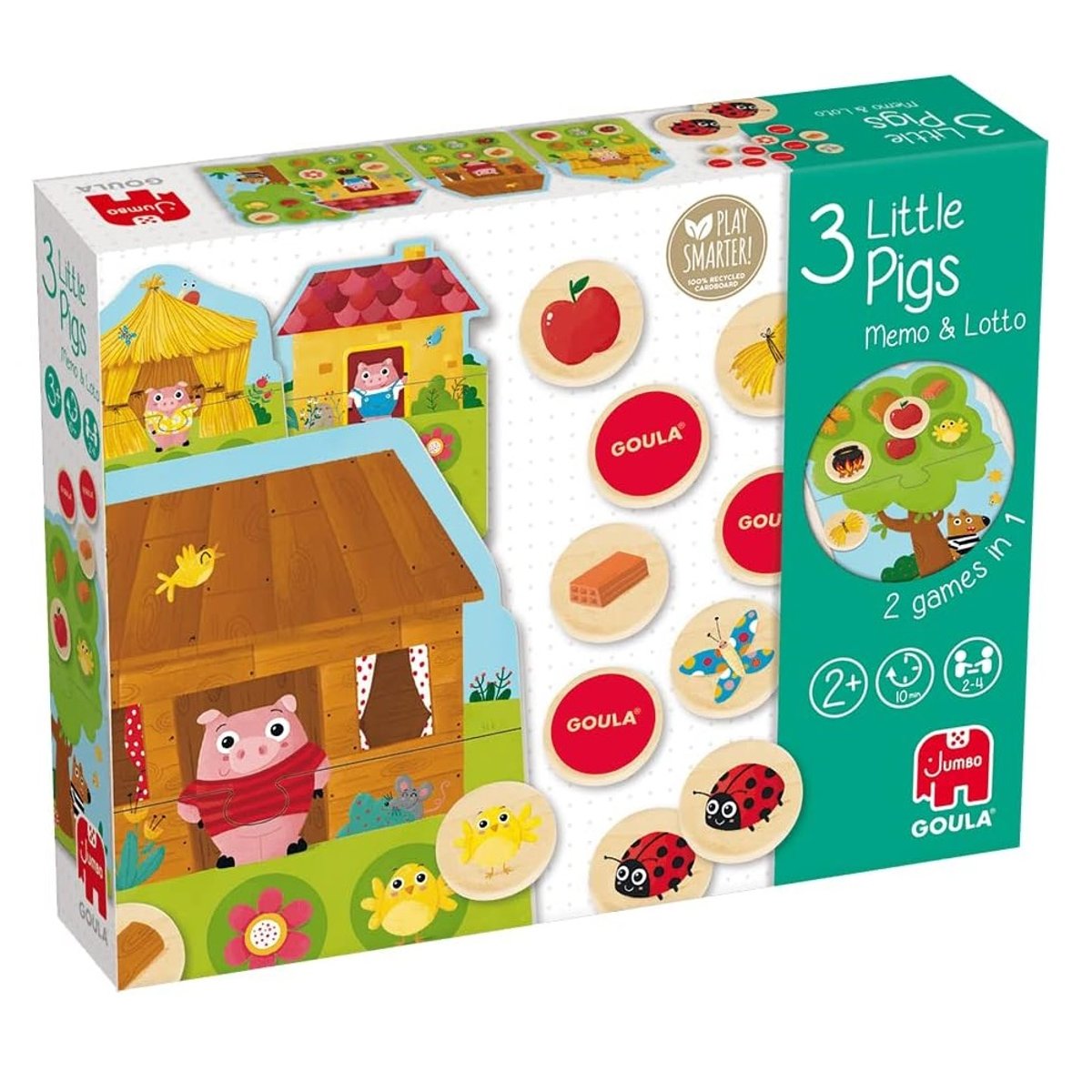 Mémo et Loto des 3 Petits Cochons vert, GOULA