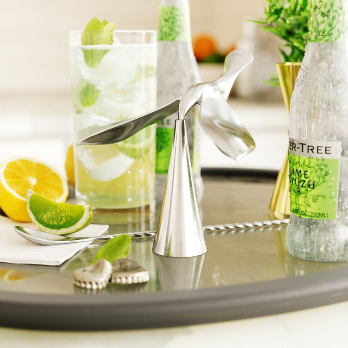Décapsuleur de bouteille design original métal  TIPSY argent, UMBRA