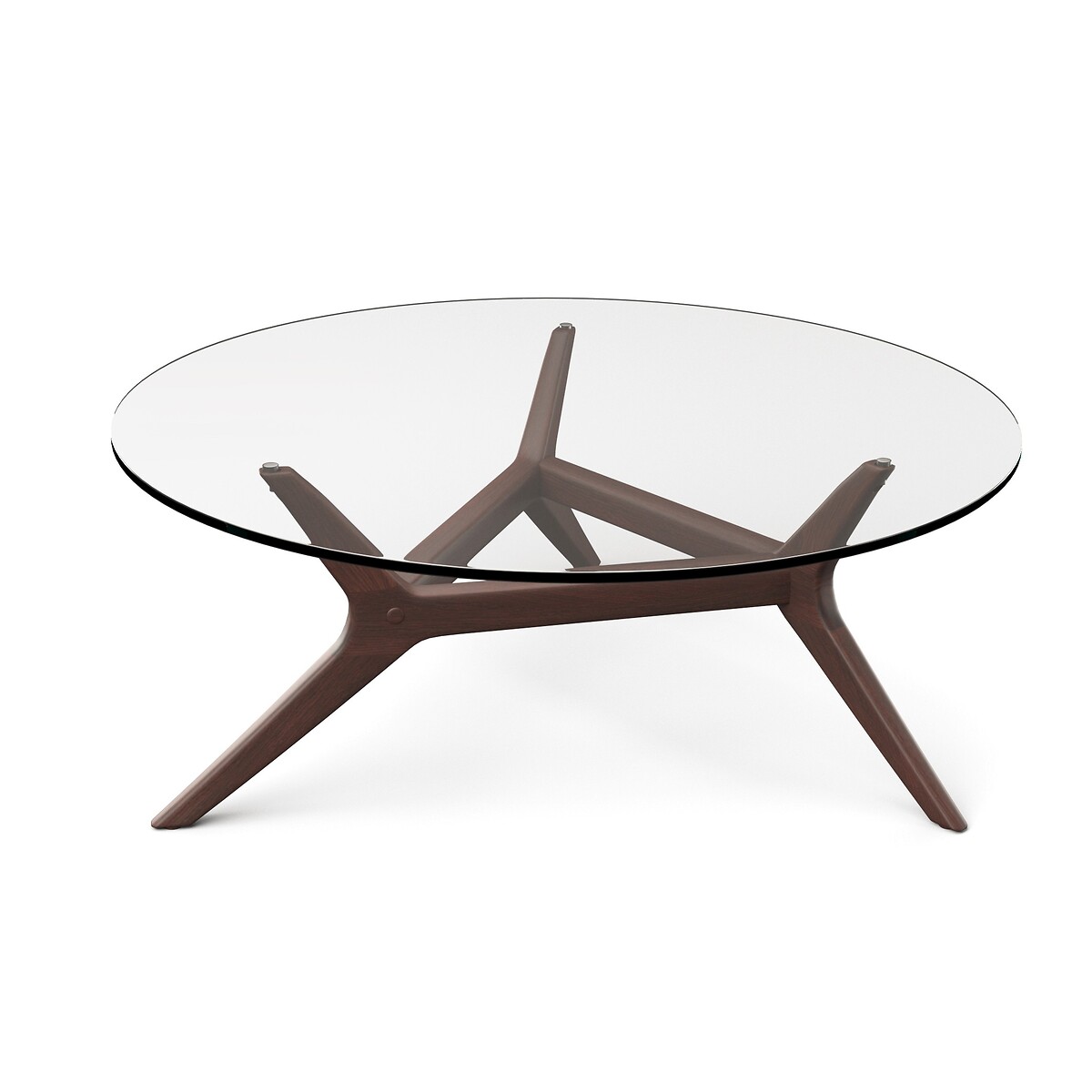 Table basse noyer ø90 cm, Maricielo noyer/verre, AM.PM