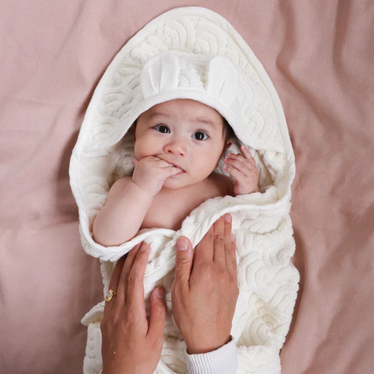 Cape de bain coton bio blanc, CAM CAM