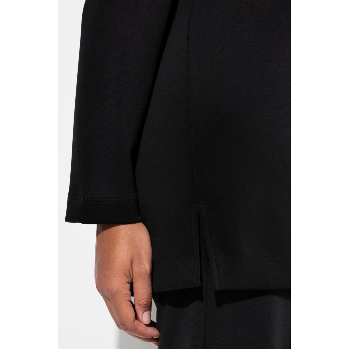Sweat-shirt à manches longues et col montant noir, ULLA POPKEN