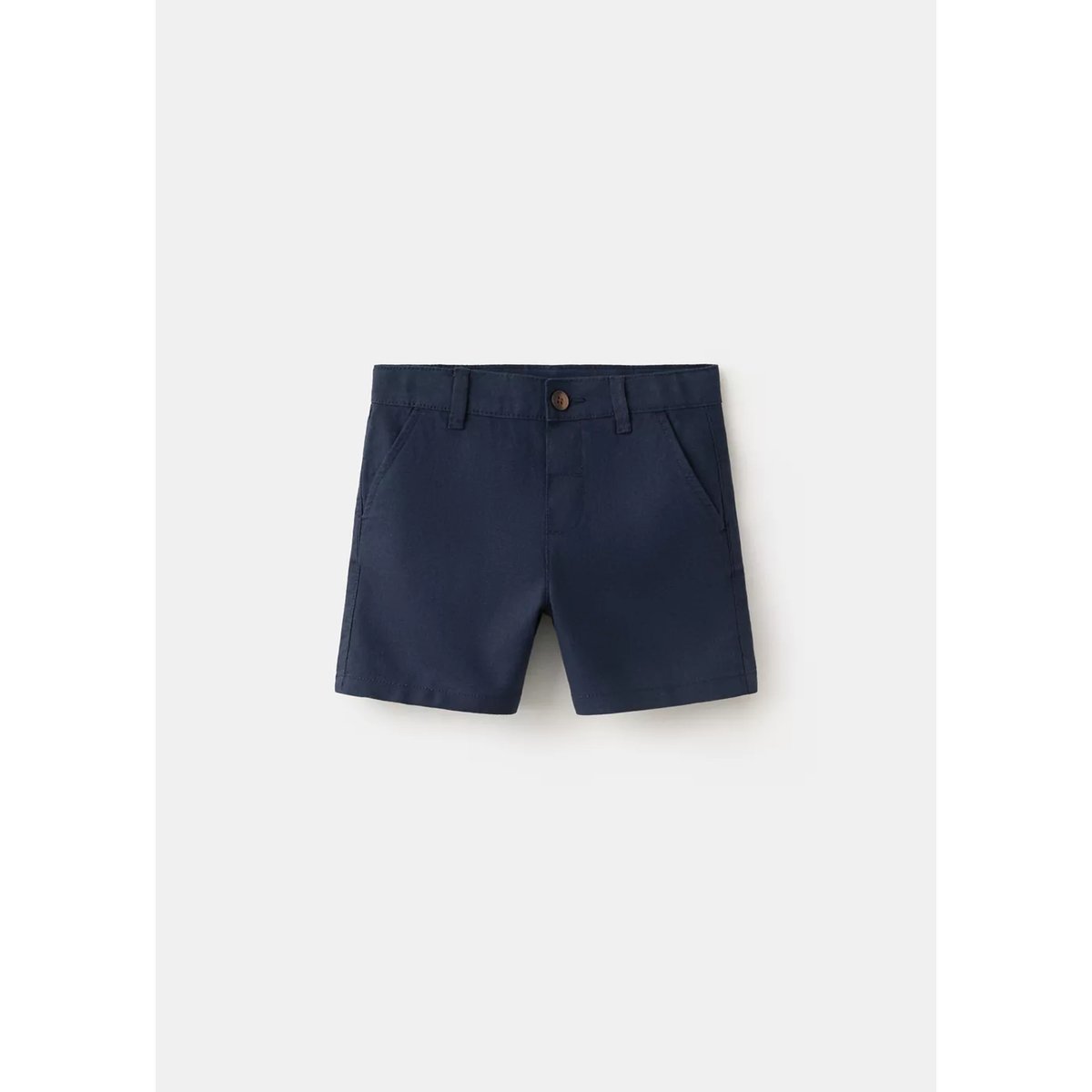 Bermuda droit en lin bleu marine, MANGO BABY