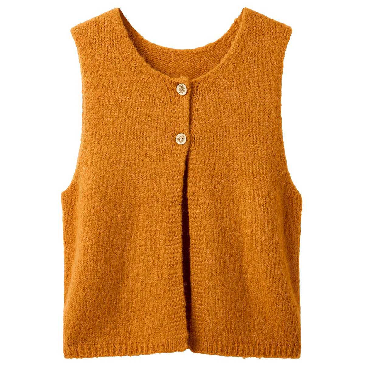 Pull Sans Manches en Maille à Double Boutonnage Loretta jaune, JOE BROWNS