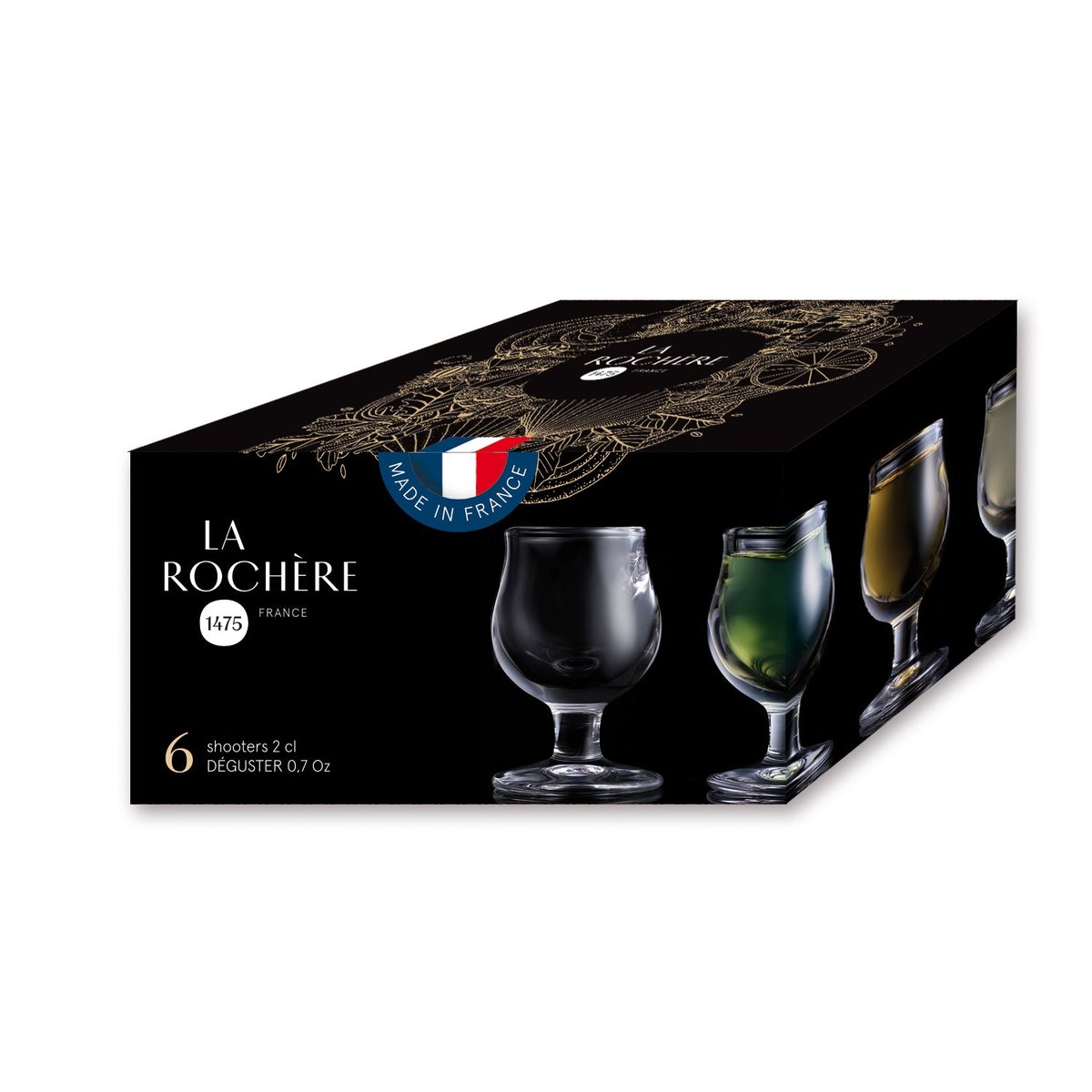 Lot de 6 verres à liqueurs 2cl, DEGUSTER transparent, LA ROCHERE