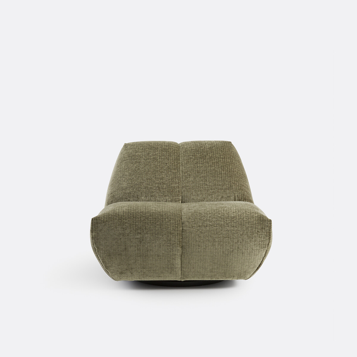Fauteuil pivotant, velours côtelé vintage, Nuria vert kaki, LA REDOUTE INTERIEURS