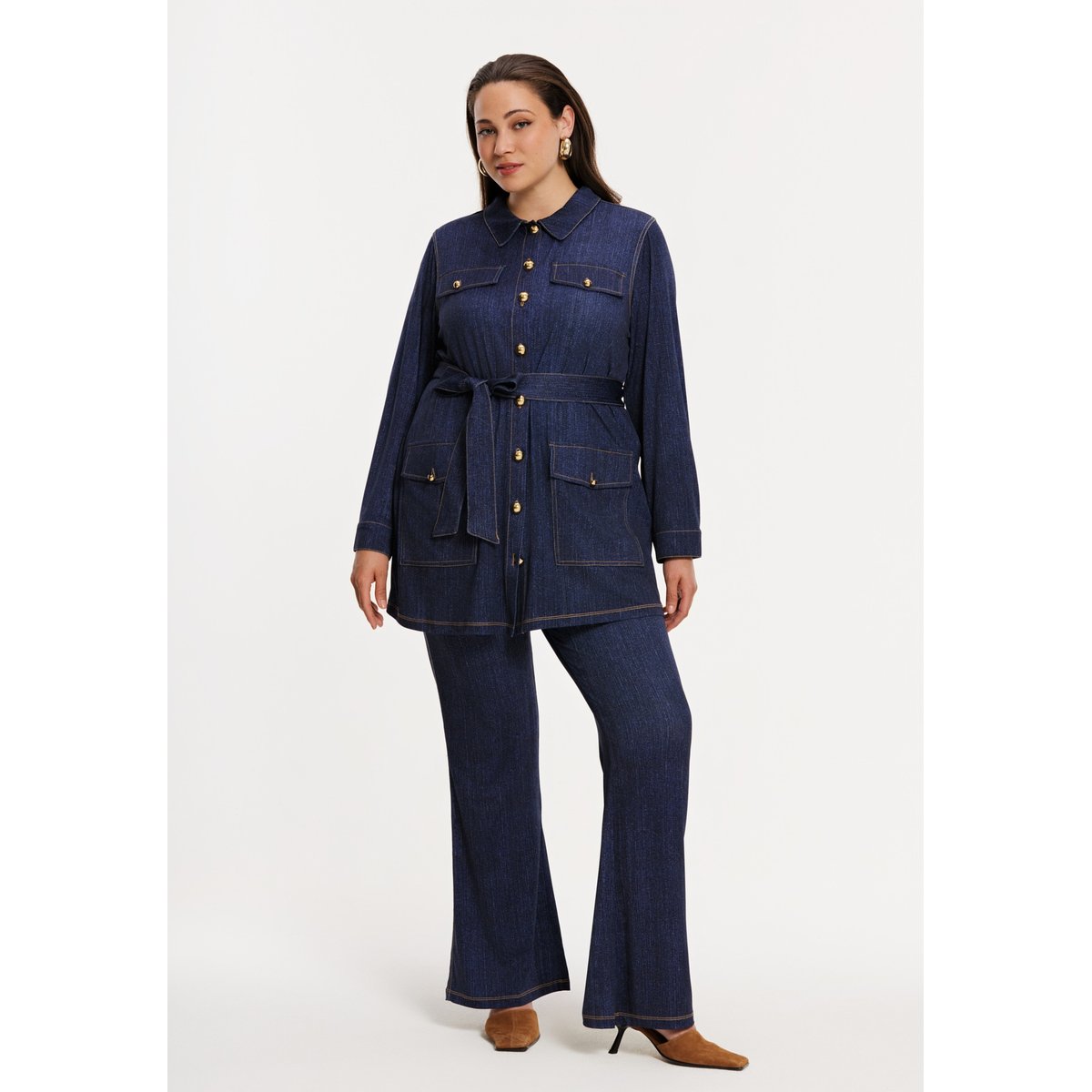 Chemisier Flare Fit bleu, YOEK