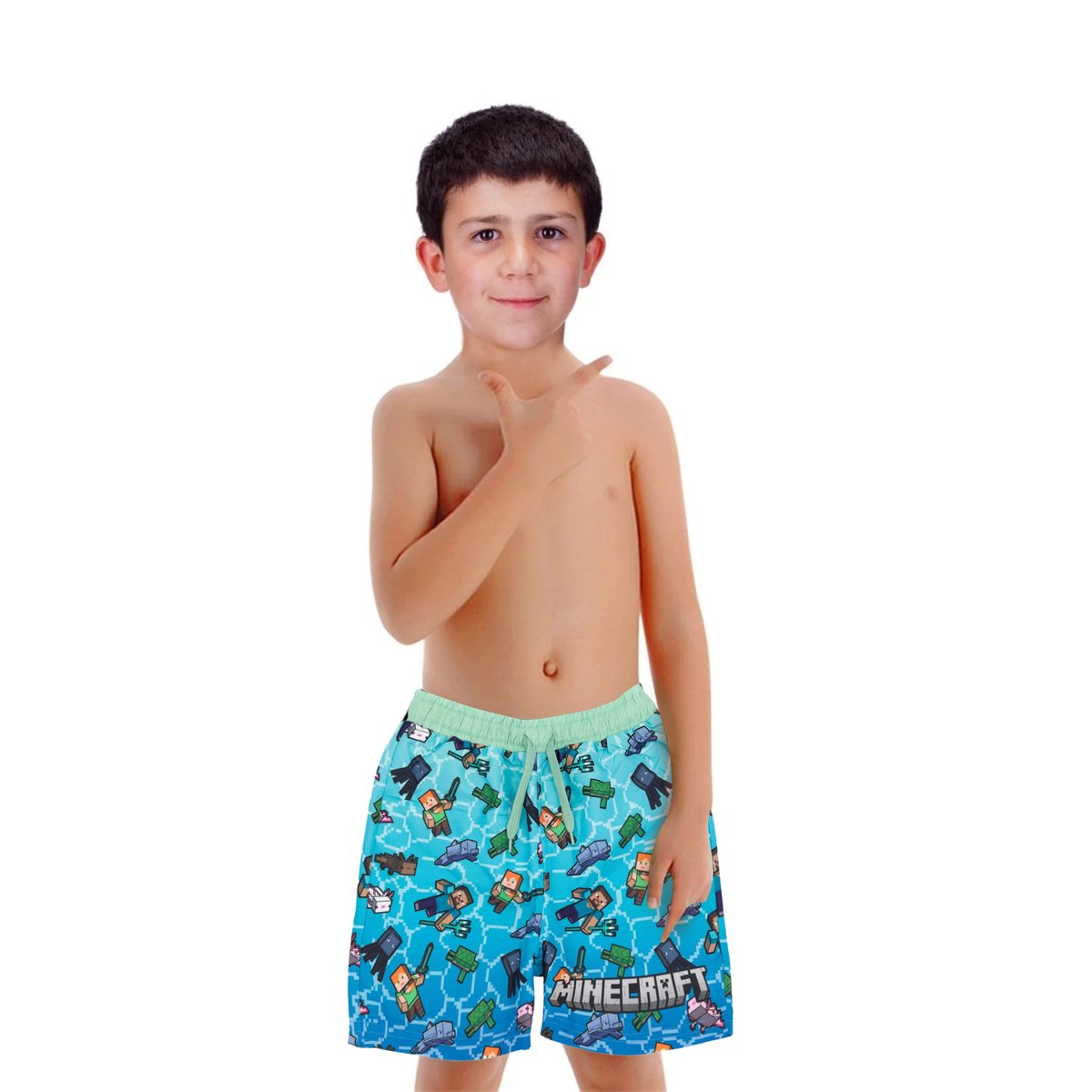 Short de bain bleu, MINECRAFT