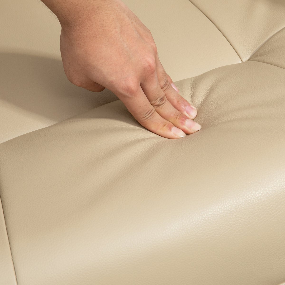 Fauteuil inclinable Revêtement synthétique crème, HOMCOM