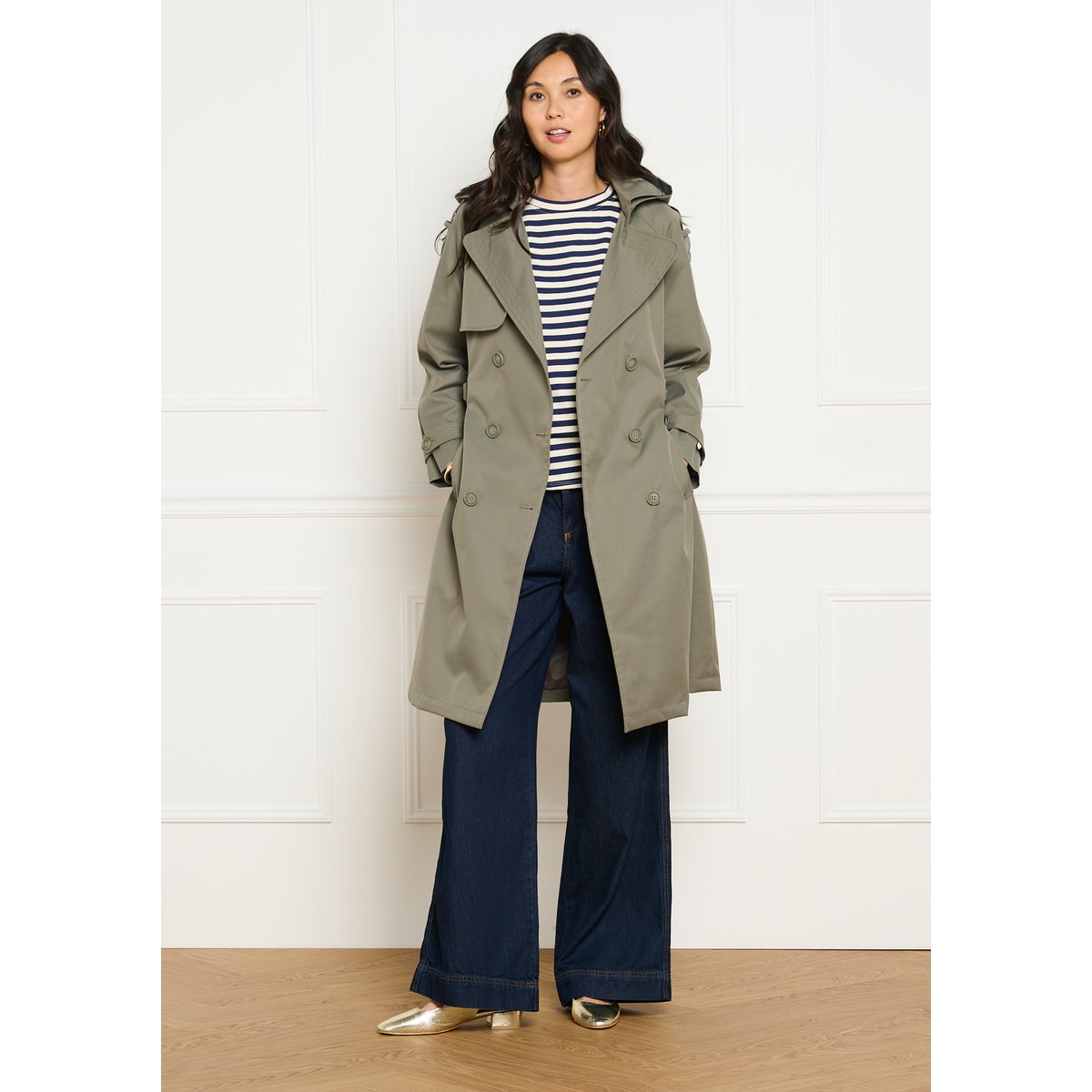 Trench à capuche khaki, LOLALIZA