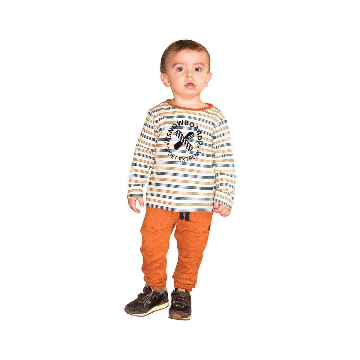 Tee shirt jimy interlock manches longues enfant blanc, SUCRE D'ORGE