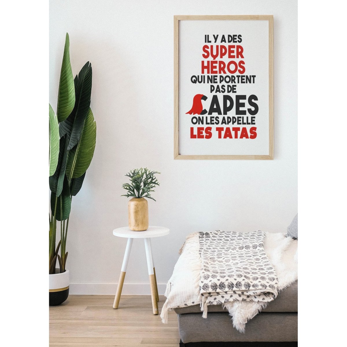 Affiche 'Tatas Super Héros' blanc, L'AFFICHERIE