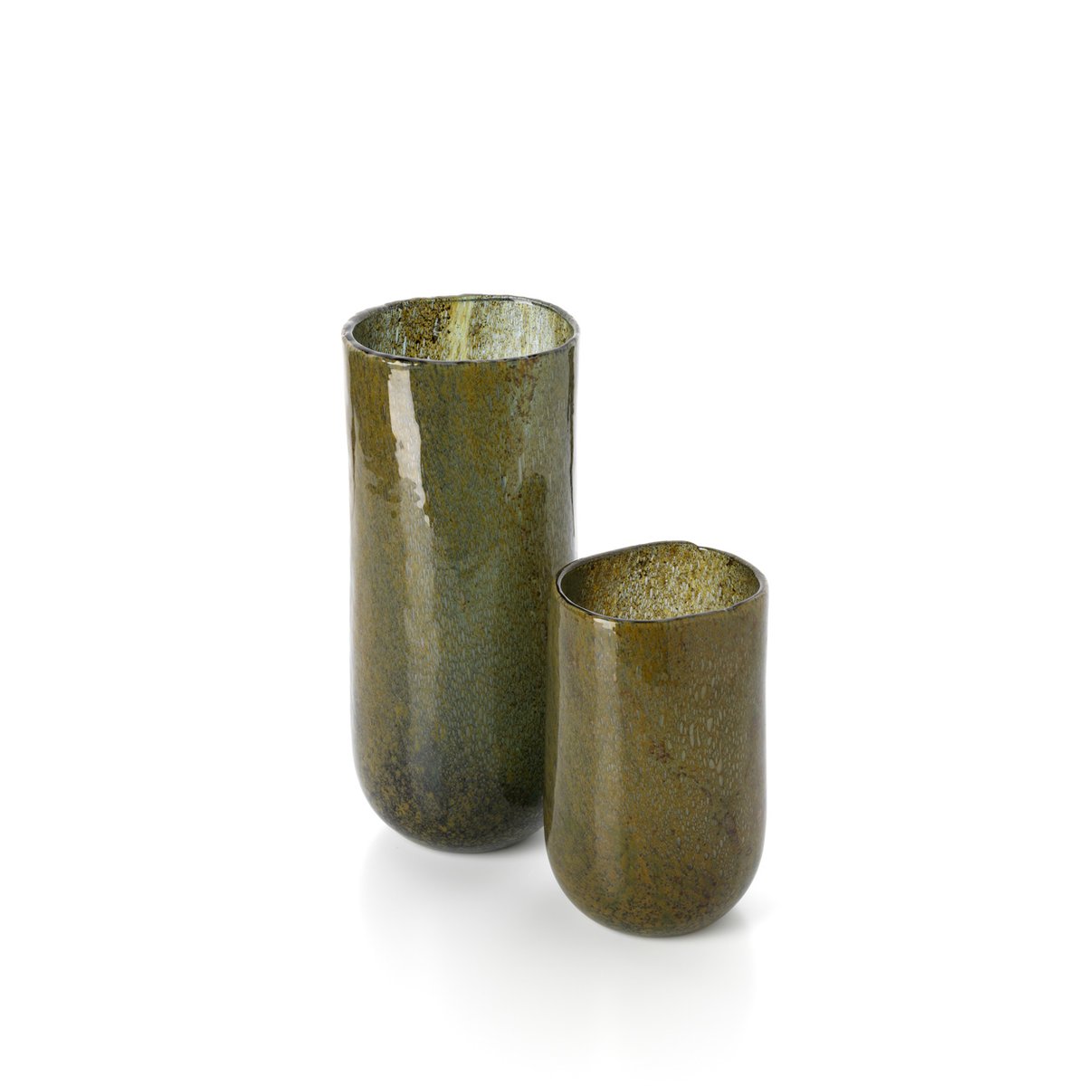 Vase en verre FOREST vert olive, BAZAR BIZAR