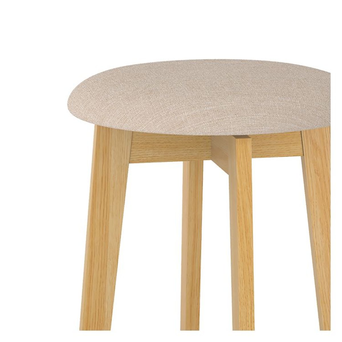 Lot de 2 tabourets pour îlot central 66 cm en tissu - VAHINA beige et bois clair, MAISON PAVANE