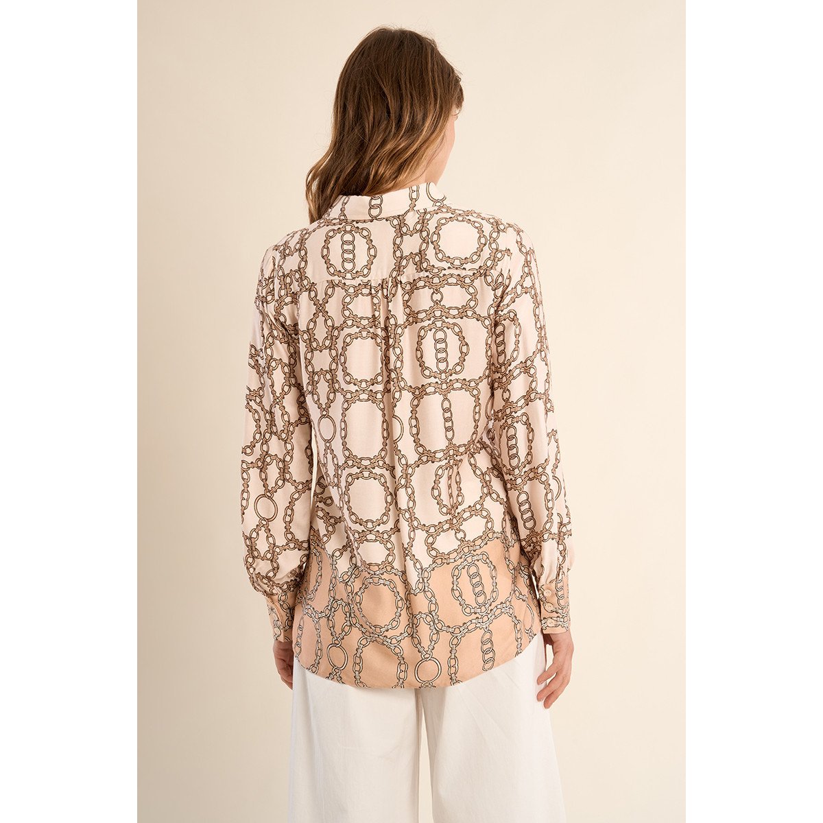 Chemise imprimée, effet satiné offwhite diane, MOLLY BRACKEN