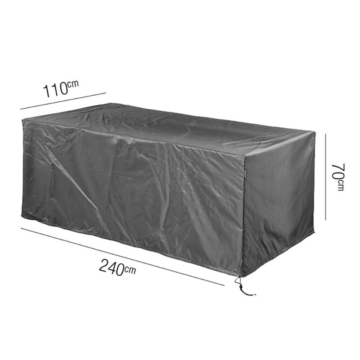Garden Table Cover 240x110x70cm grey, AEROCOVER