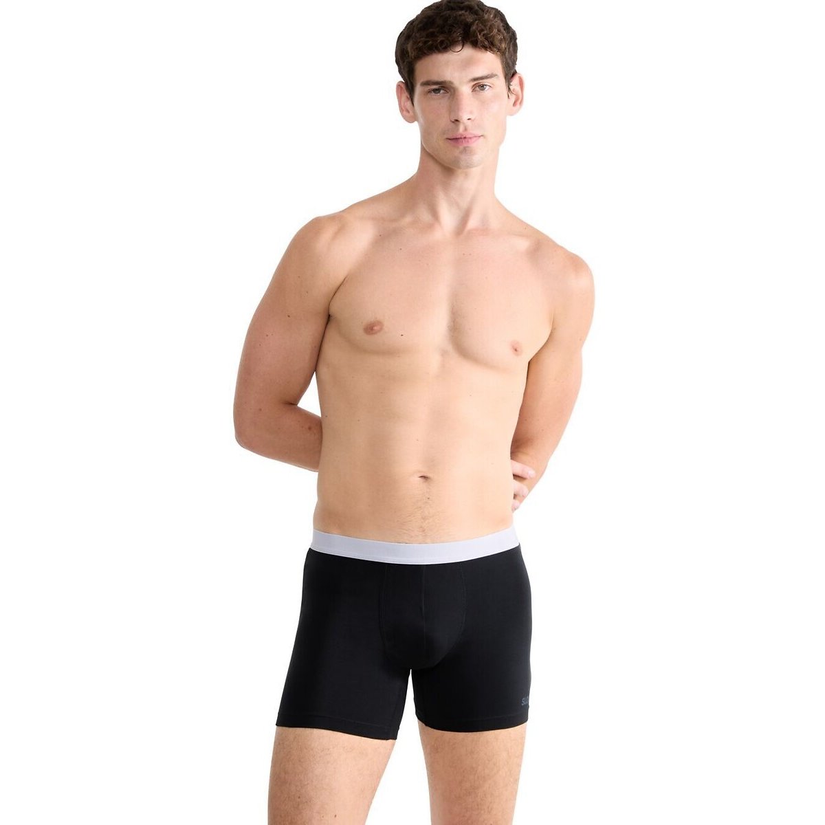 Lot de 2 boxers longs unis, Go ABC noir, SLOGGI