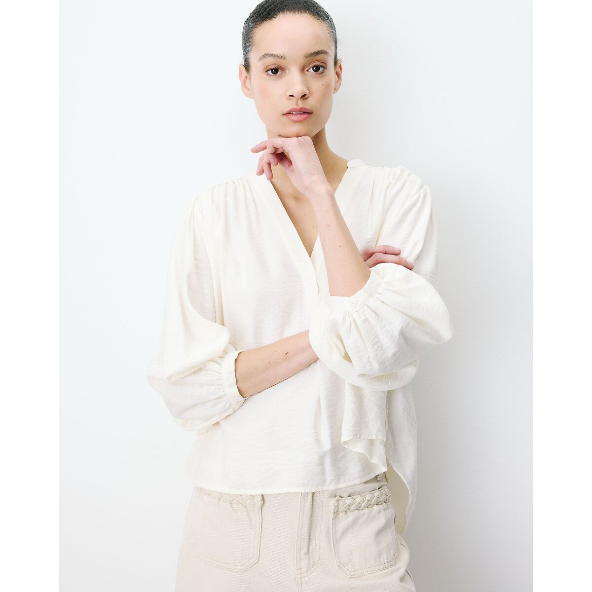 Blouse ample manches 3/4, AURIANE ecru, GRACE & MILA