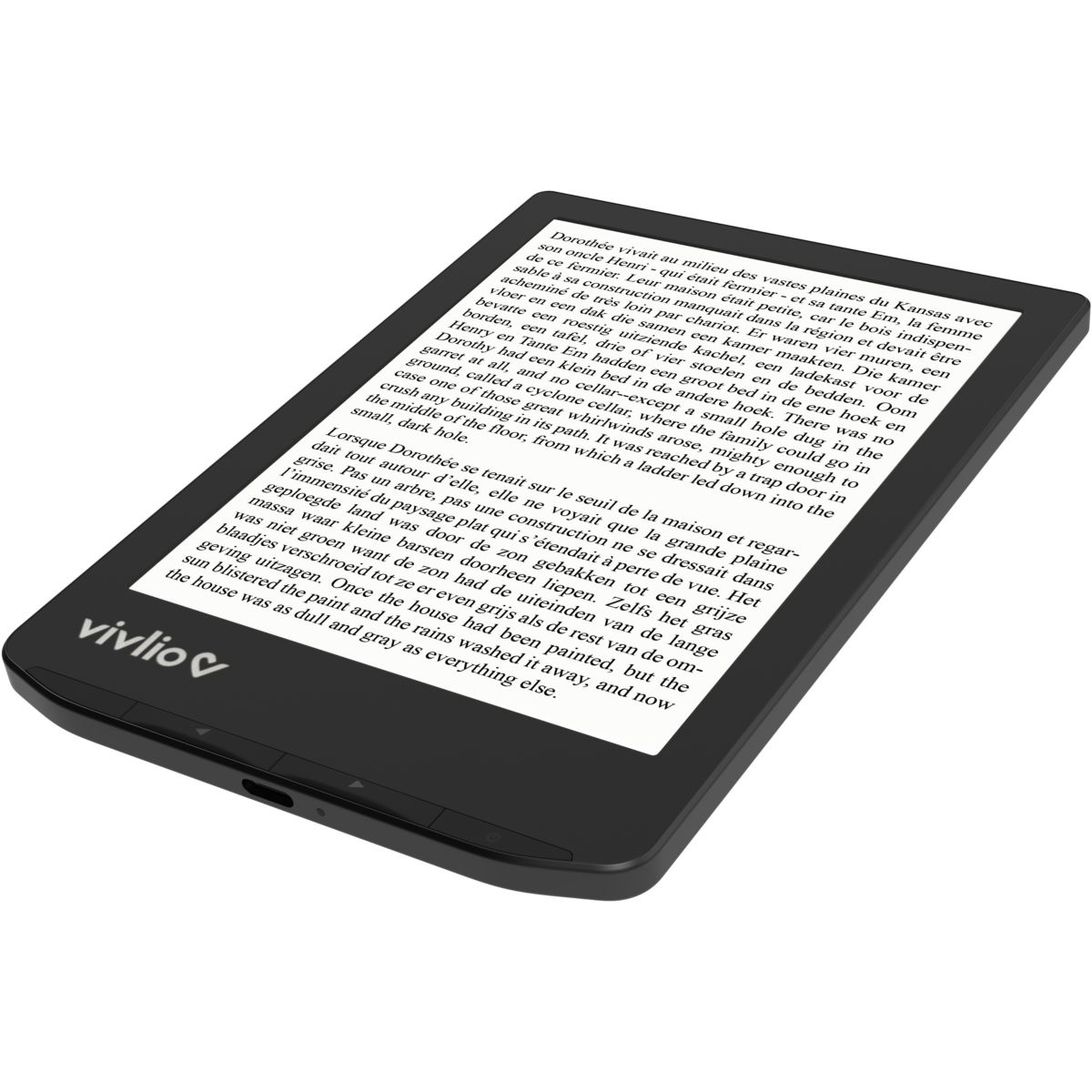 Liseuse eBook LIGHT Noire couleur unique, VIVLIO