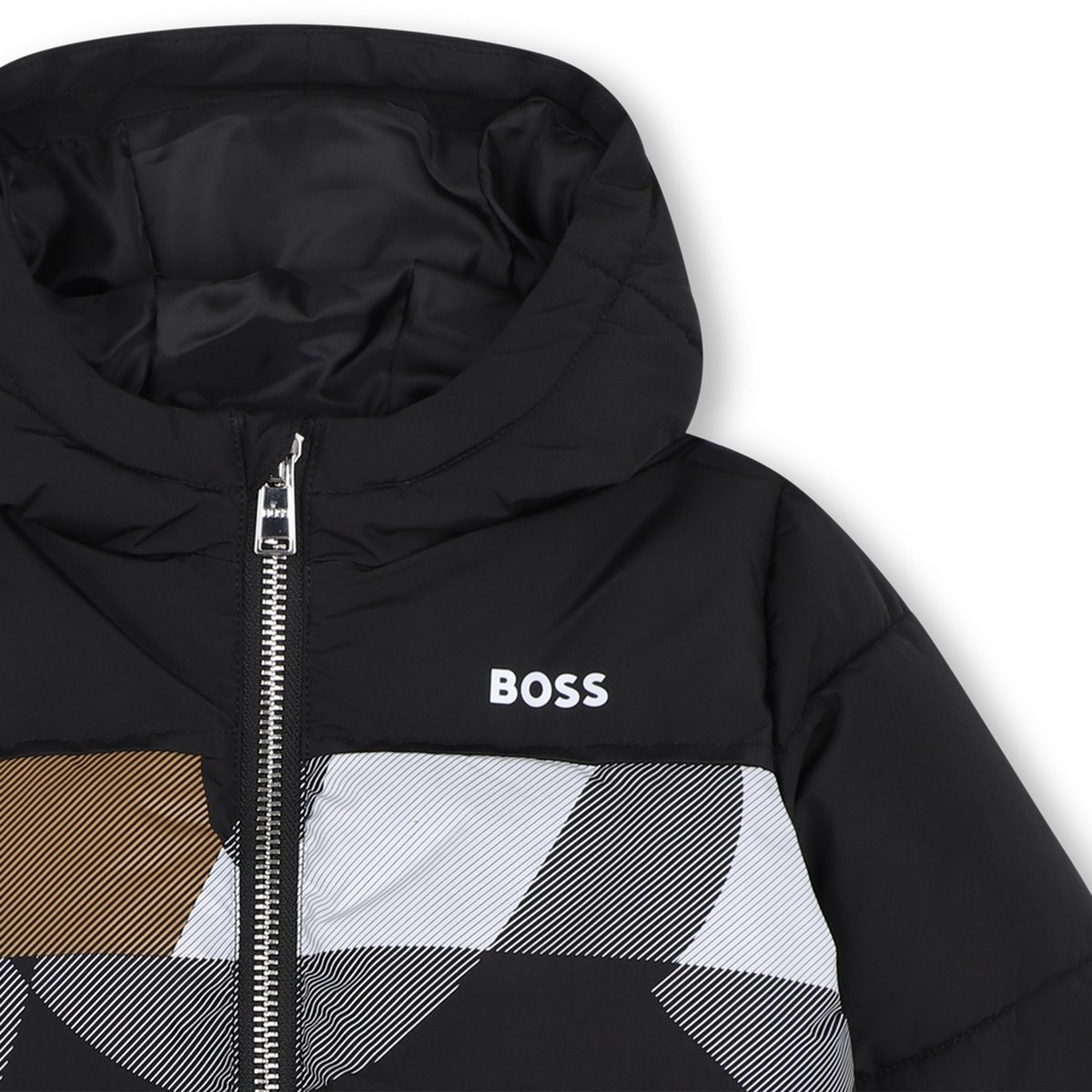 Doudoune à capuche black, BOSS KIDSWEAR