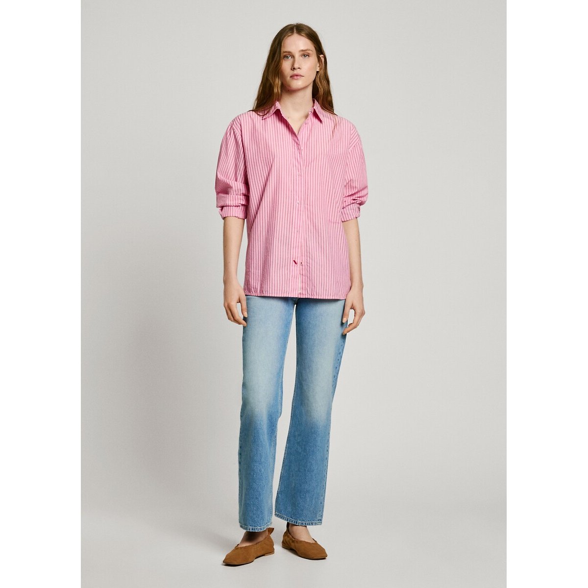Finely Striped Blouse pink, PEPE JEANS