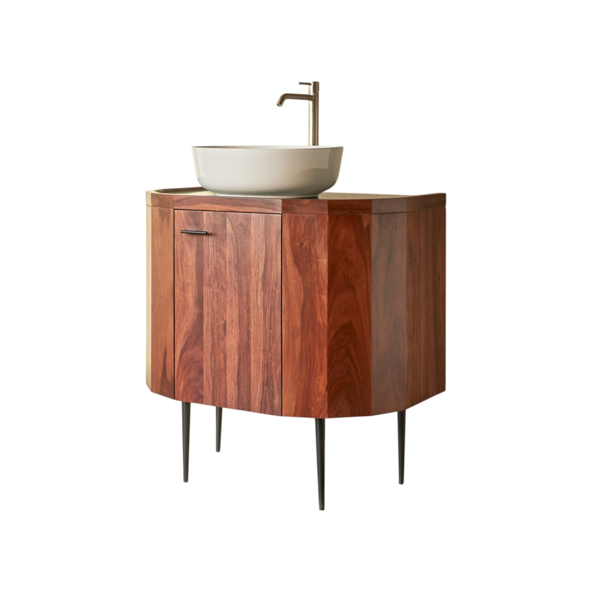 Meuble de rangement salle de bain en Palissandre massif, JADE marron, TIKAMOON
