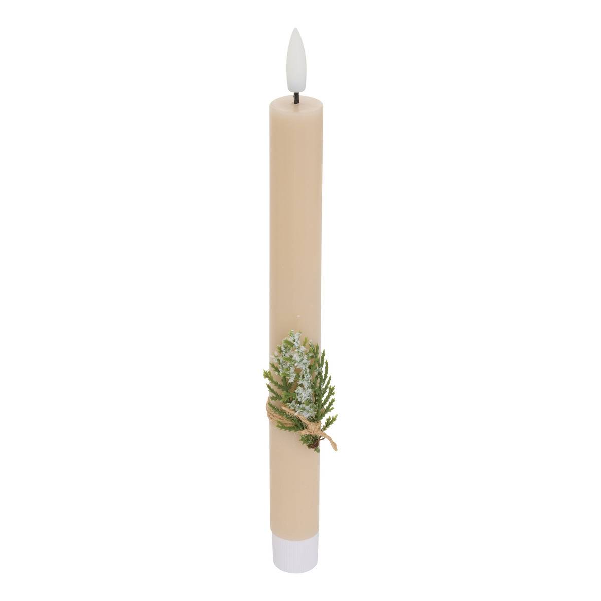 Lot de 2 bougies LED Lupa bâton beige beige, ATMOSPHERA