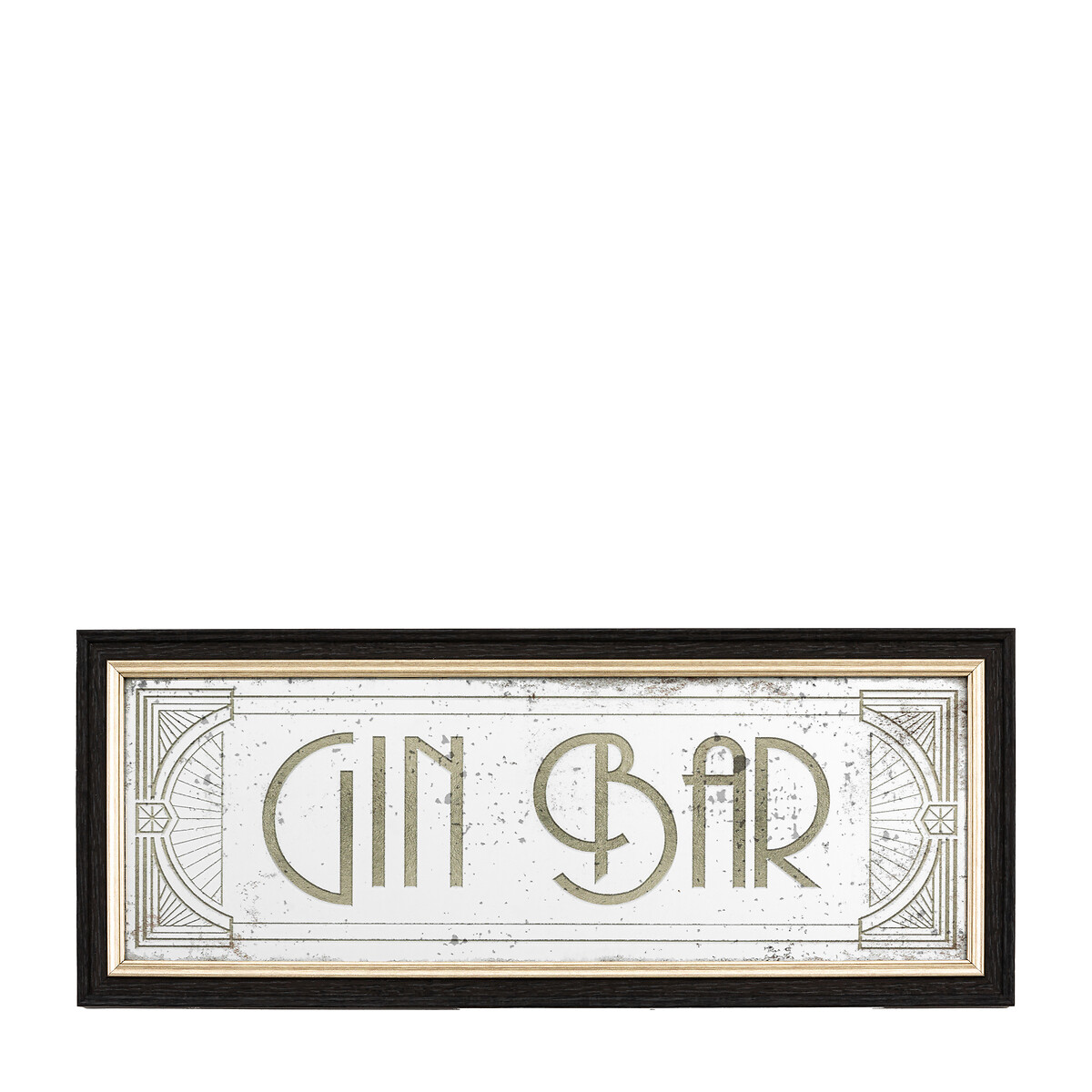 47 x 19cm 'Gin Bar' Distressed Decorative Mirror brown, ÉDITÉ
