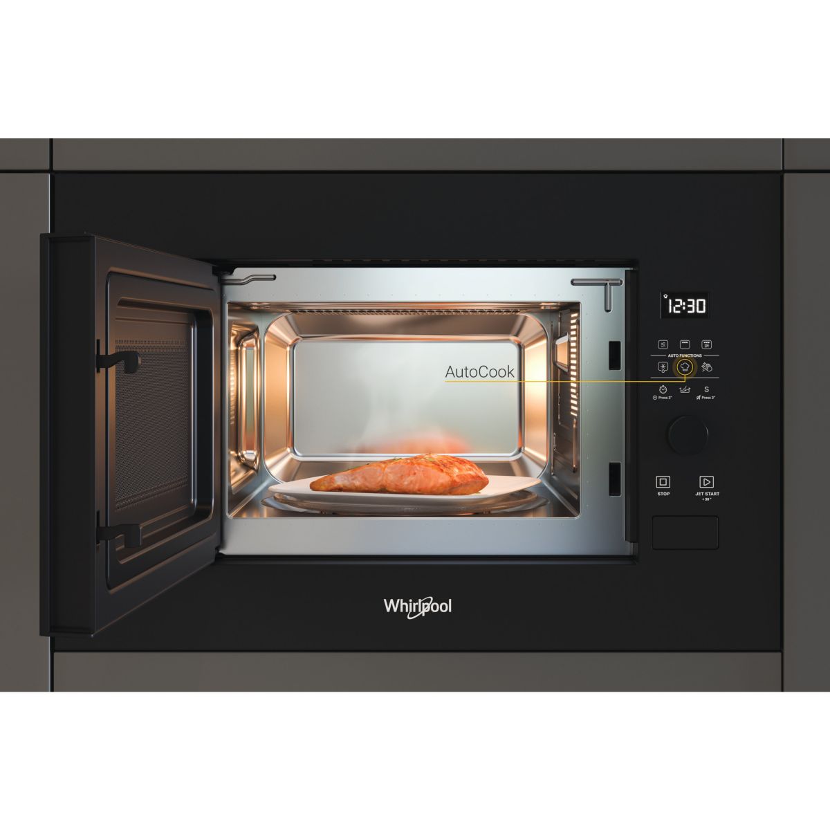 Micro ondes grill encastrable WMF200GNB noir, WHIRLPOOL