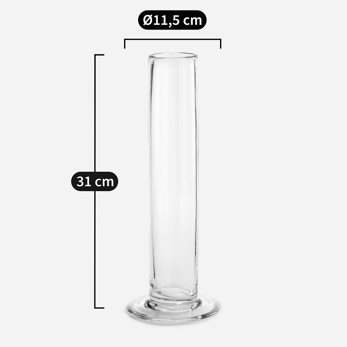 Stille Straight Cylindrical Vase in Glass H31cm transparent, AM.PM