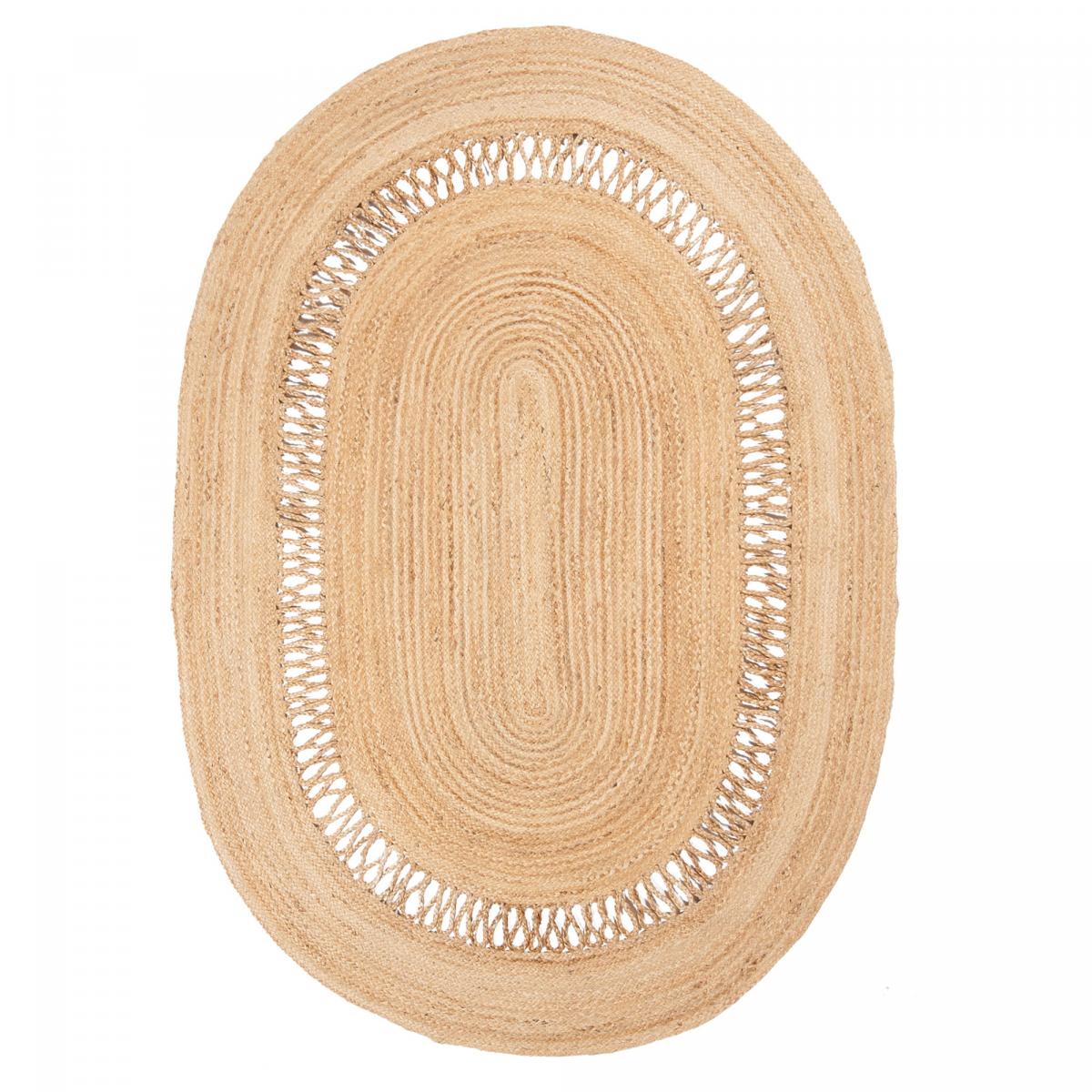 Tapis jute fait main JUTOVAL beige, UN AMOUR DE TAPIS