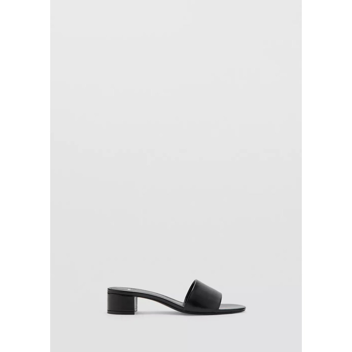 Sandales lanière à talon bloc noir, MANGO